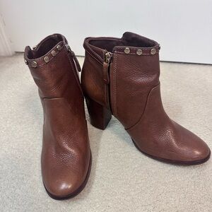 Tory Burch Chestnut Ankle Booties with Stud Accents